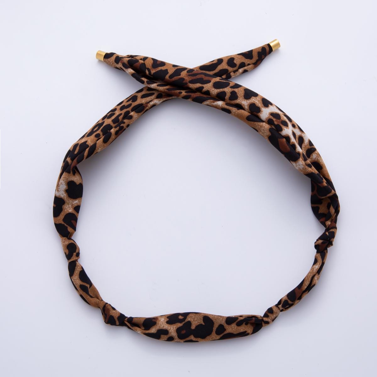 Animal Print Leopard Scarf Necklace Make your own Scarf Necklace Charm Jewelry Supply with PVD Gold Stainless Clasp WA-922
