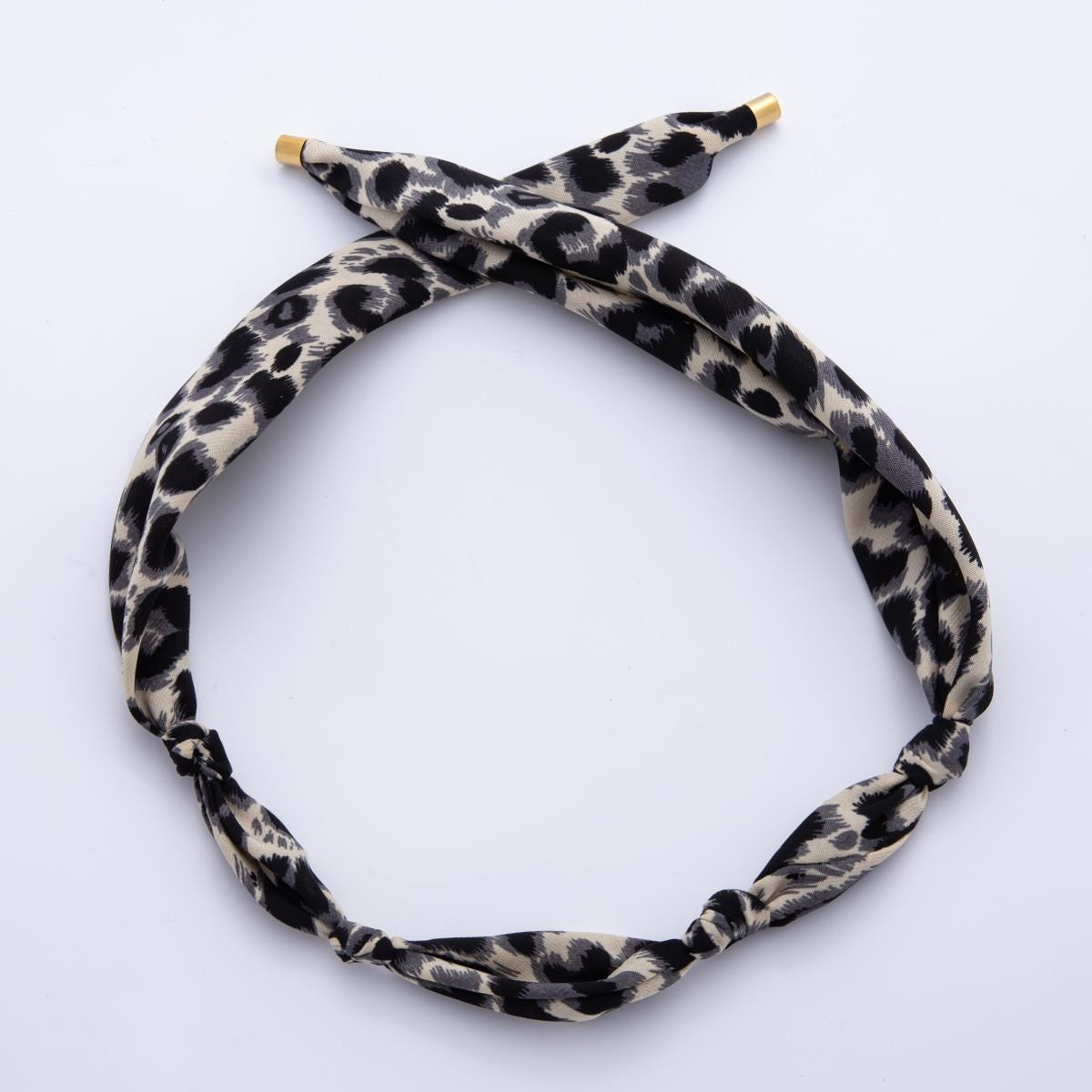 Animal Print Leopard Scarf Necklace Make your own Scarf Necklace Charm Jewelry Supply with PVD Gold Stainless Clasp WA-922