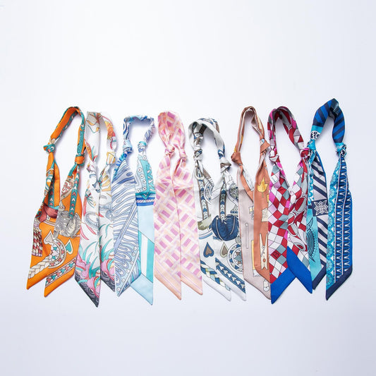 Assorted colors Narrow scarf for scarf necklace making Hair Bag Purse Scarf Accessories For Jewelry Making WA-988