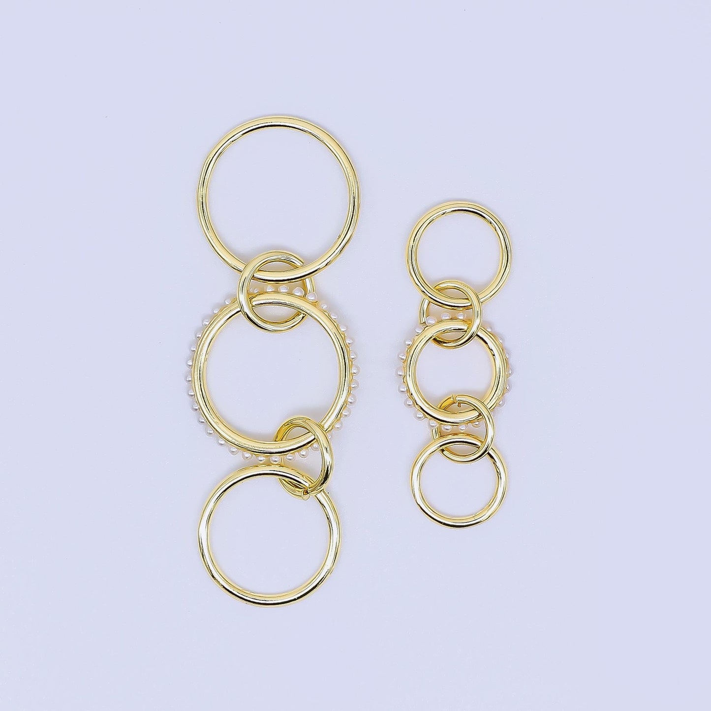 24K Gold Filled 10mm Shell Pearl Triple Interlocking Jump ring Findings | Z-1274 Z-1275
