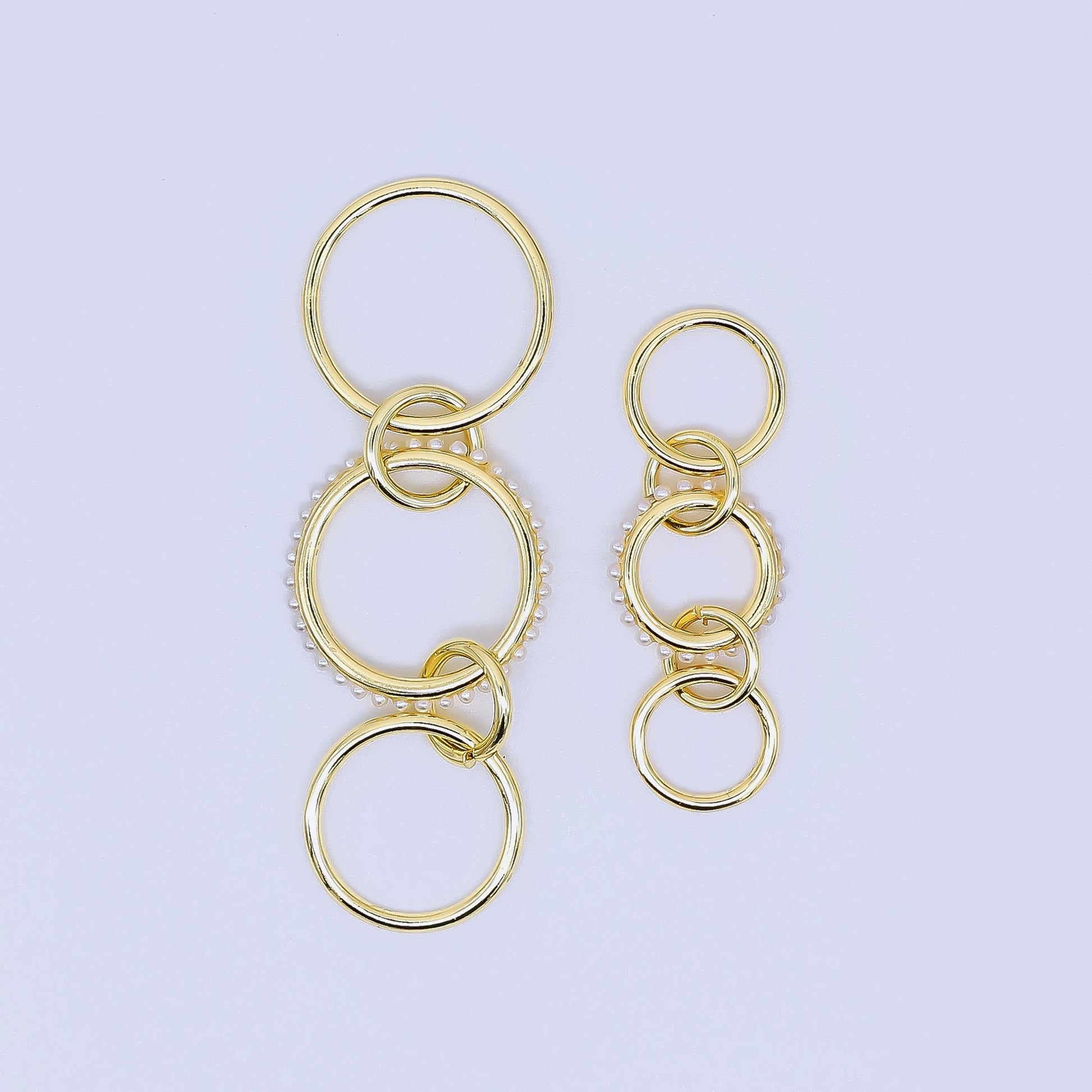24K Gold Filled 10mm Shell Pearl Triple Interlocking Jump ring Findings | Z-1274 Z-1275