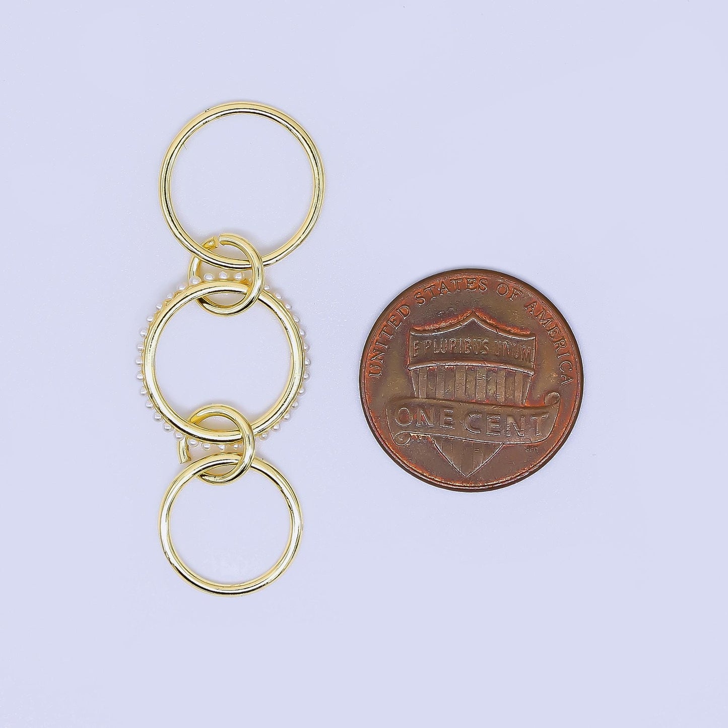 24K Gold Filled 10mm Shell Pearl Triple Interlocking Jump ring Findings | Z-1274 Z-1275