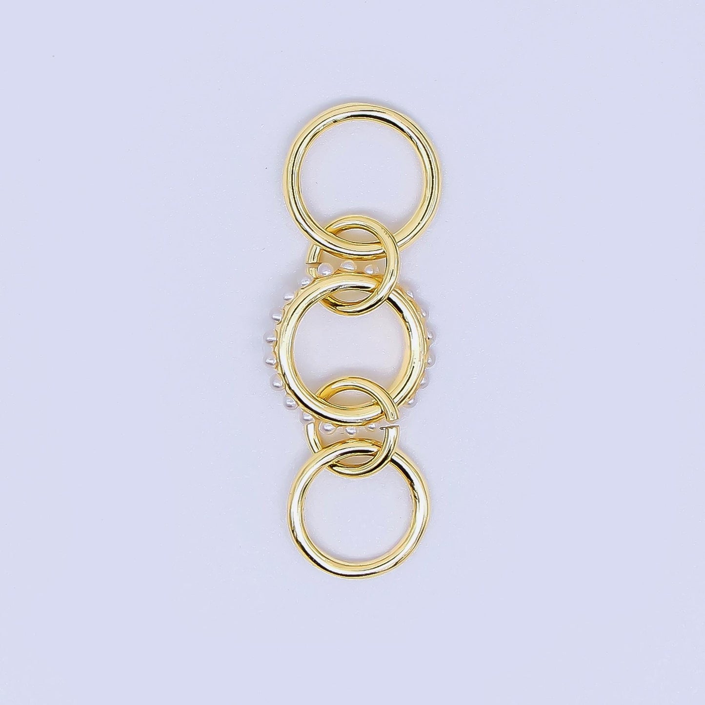 24K Gold Filled 10mm Shell Pearl Triple Interlocking Jump ring Findings | Z-1274 Z-1275