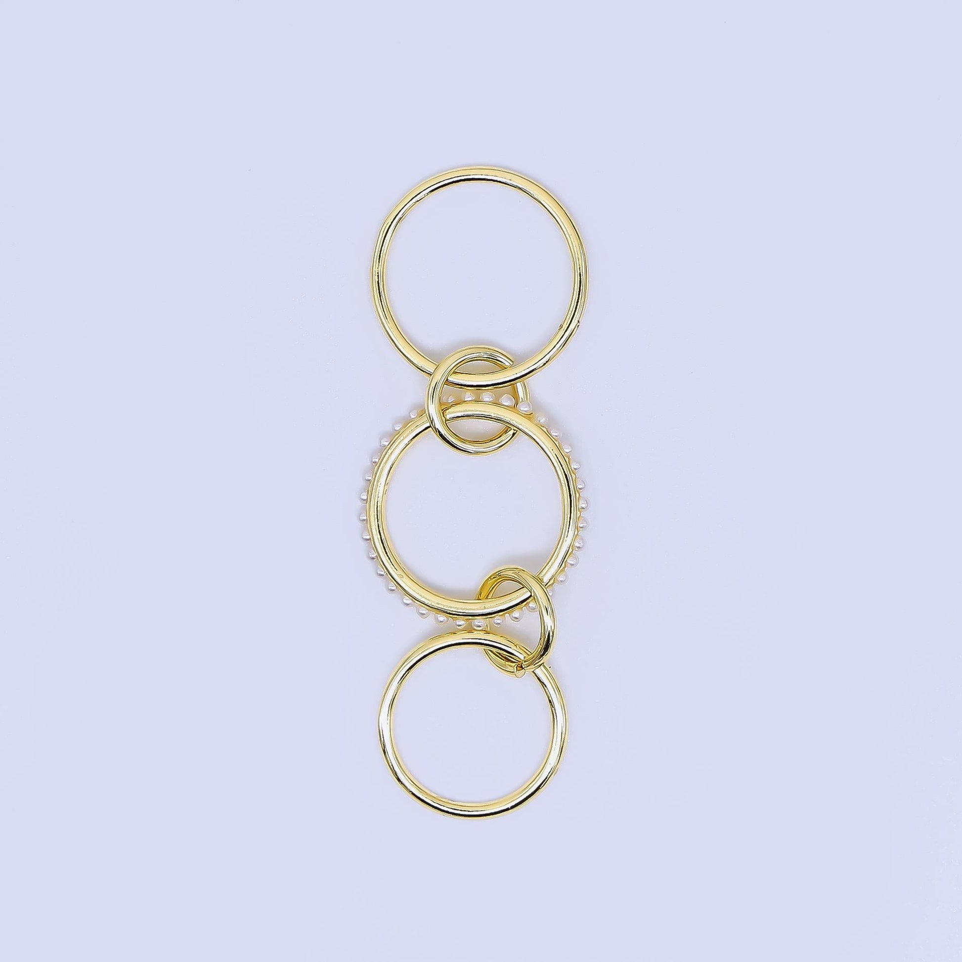 24K Gold Filled 10mm Shell Pearl Triple Interlocking Jump ring Findings | Z-1274 Z-1275