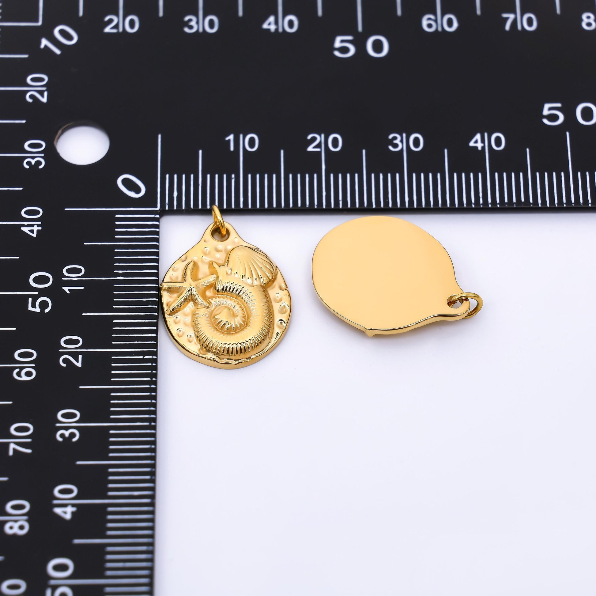 Stainless Steel 20mm Beach Sand Set Tentacle, Clam Shell, & Starfish Charm | J-277