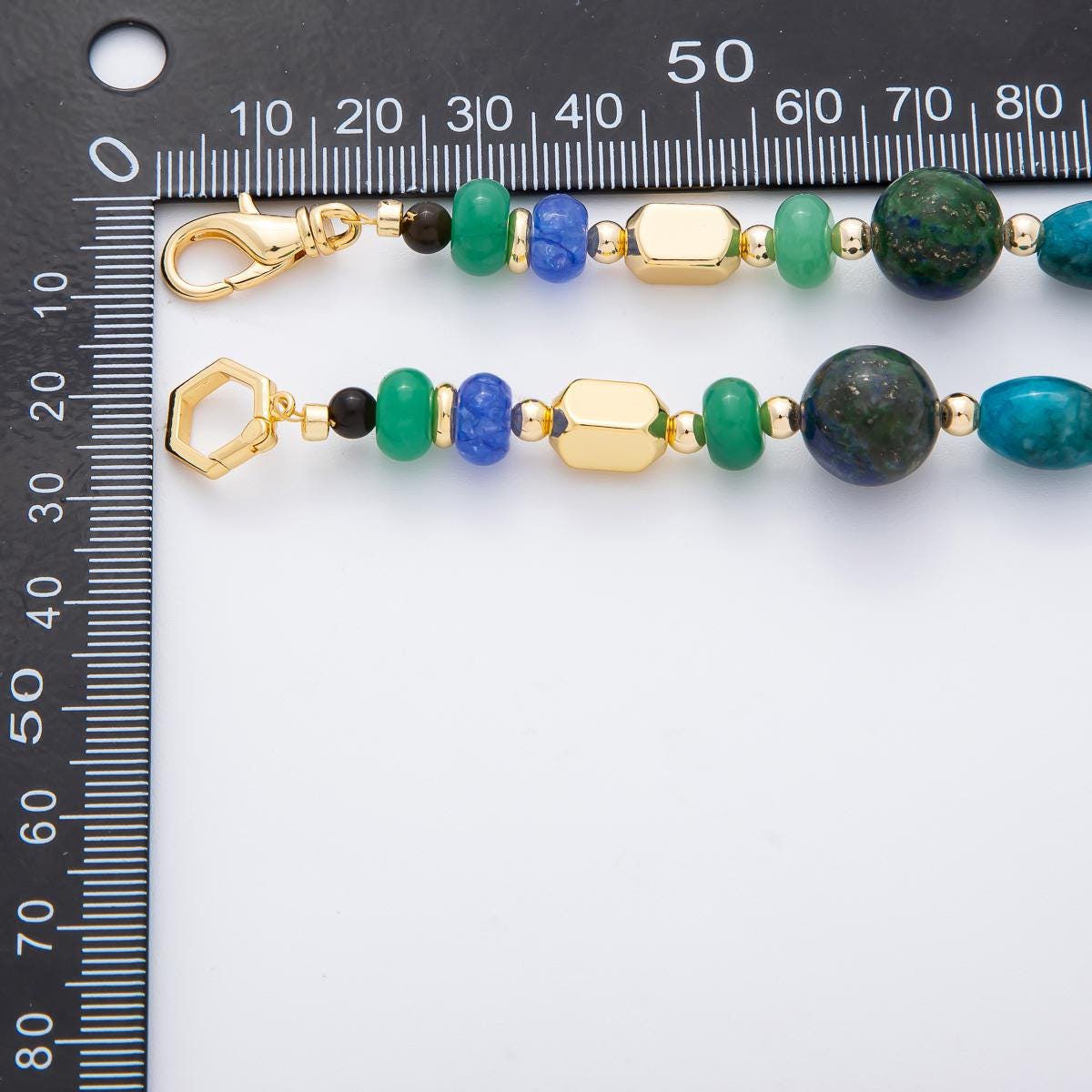 Multi gem stone beaded necklace Bracelet multi color necklace beaded chain handmade jewelry WA-3382