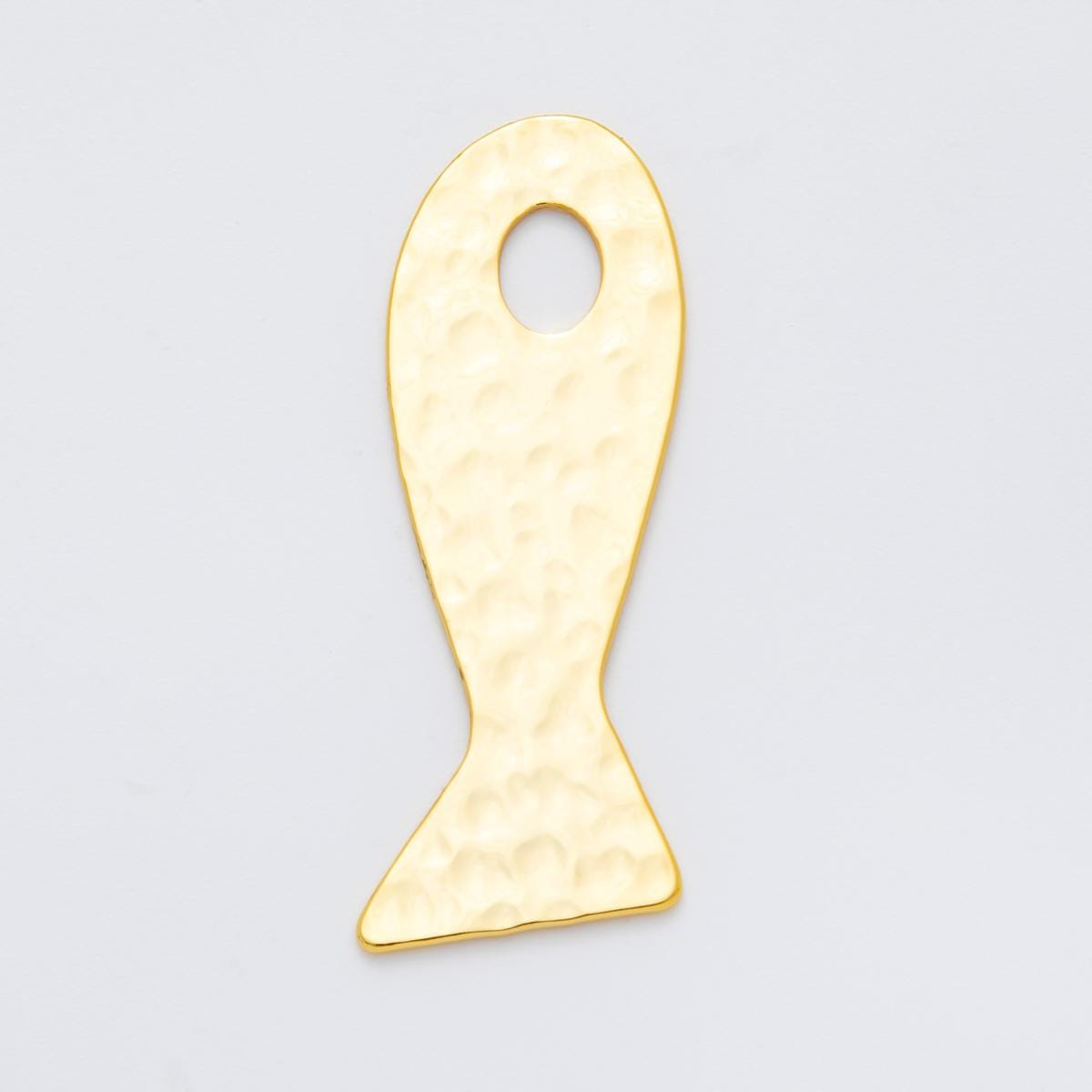 Long Flat Baby Fish Pendant for Cord Necklace Fish Charm Under the Sea Ocean Life 18k Gold Filled Jewelry Supply N-1251