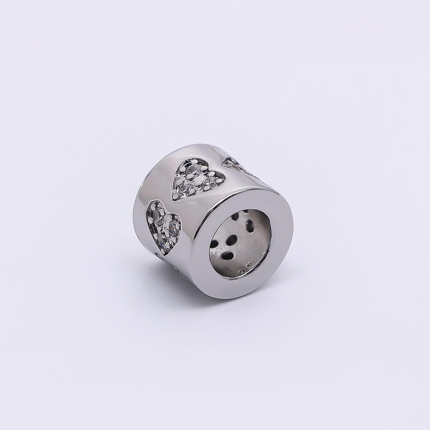 24K Gold Filled Micro Paved CZ Lover-Loop with Large Hole Bead Spacer | B-071