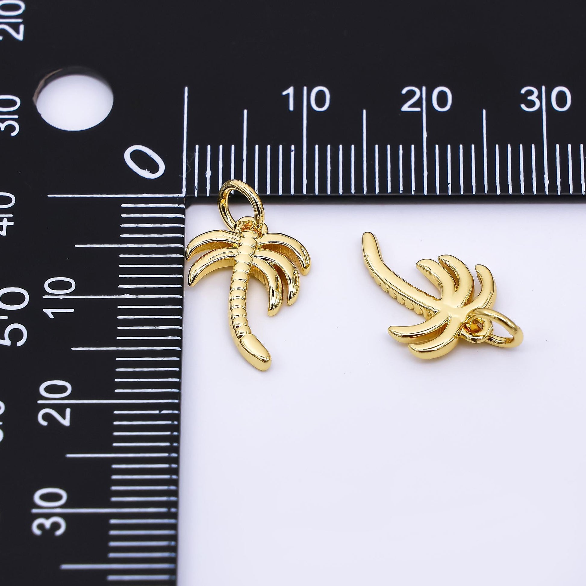 24K Gold Filled 14mm Coconut Tree Charm | AF-537