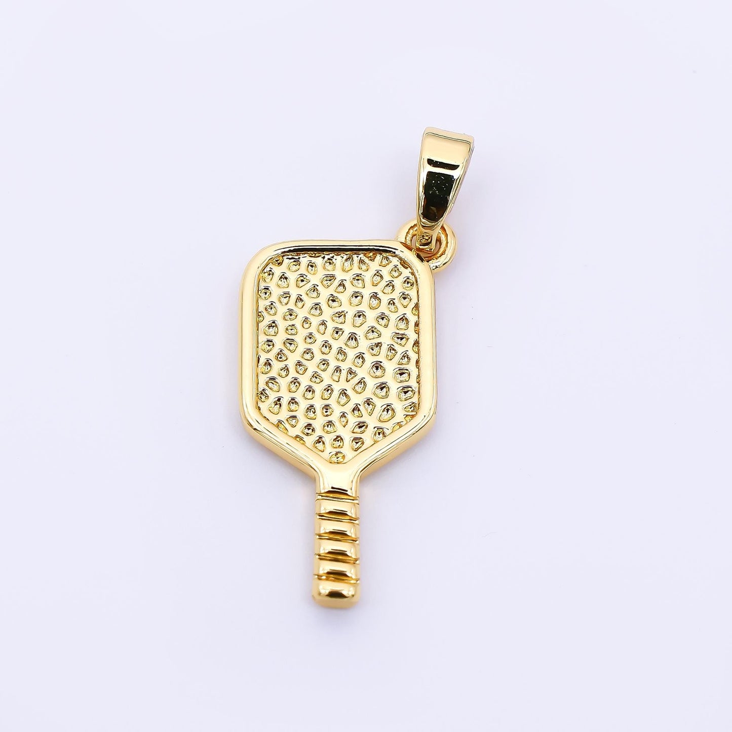24K Gold Filled 21mm Pickleball Paddle Racket Sport Charm | AH-477