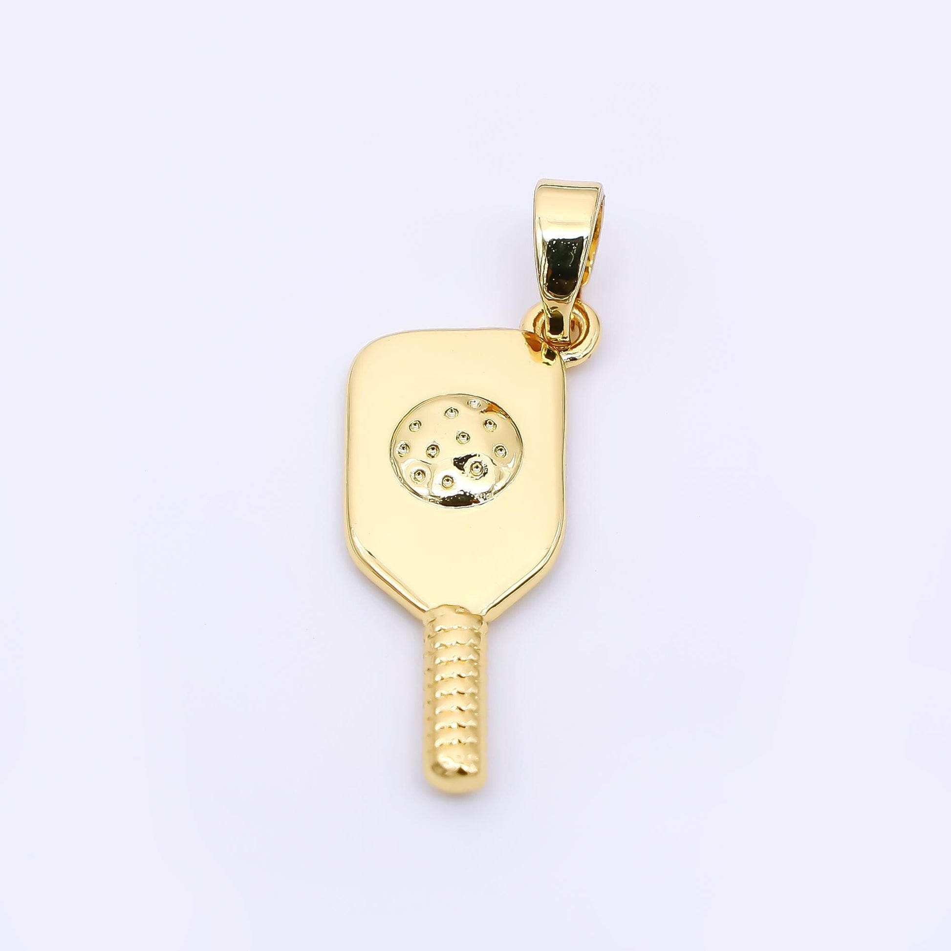 24K Gold Filled 22mm Power Paddle Pickle Ball Racket Sport Charm | AH-476