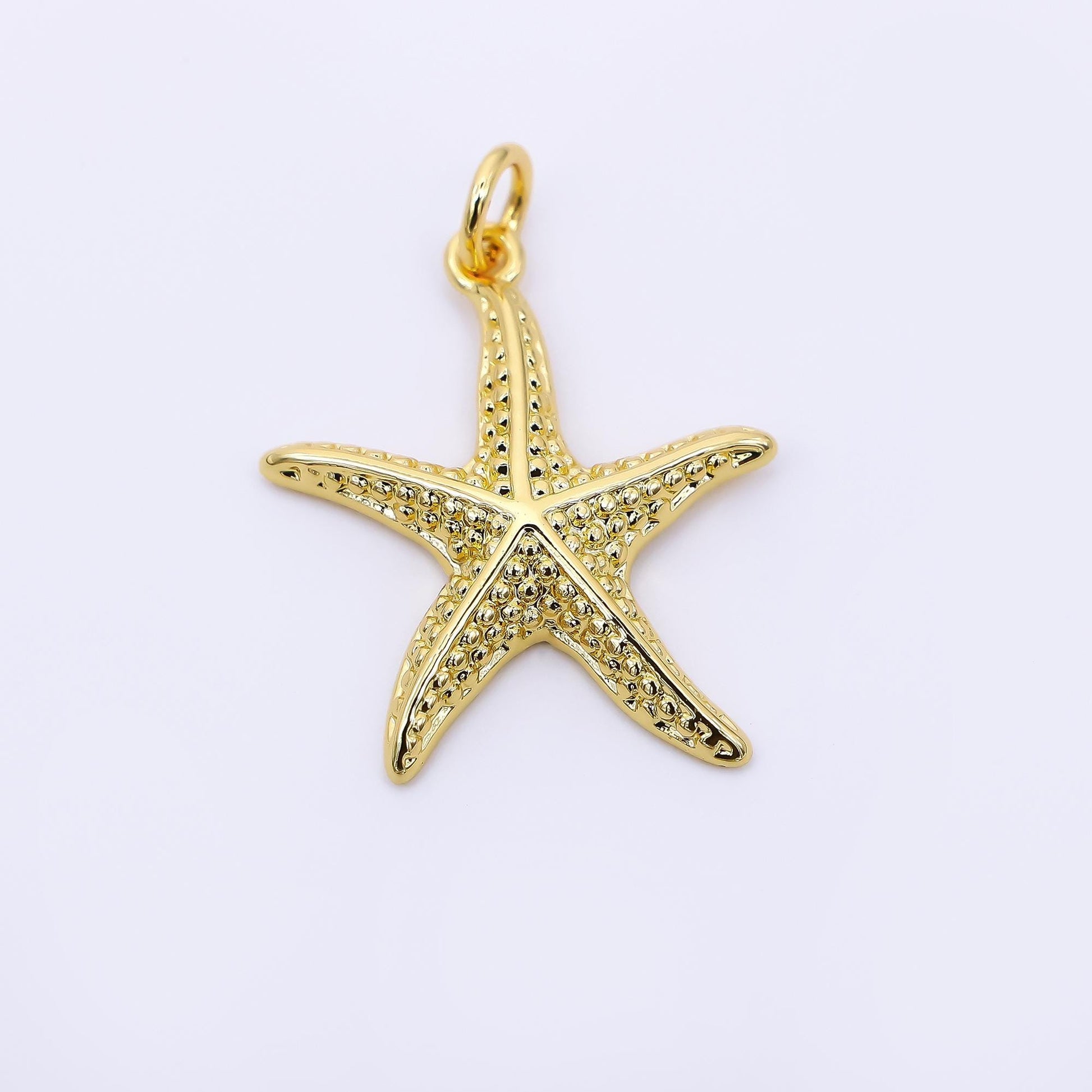 24K Gold Filled 22.5mm Dotted Sea Starfish Animal Charm | AF-540