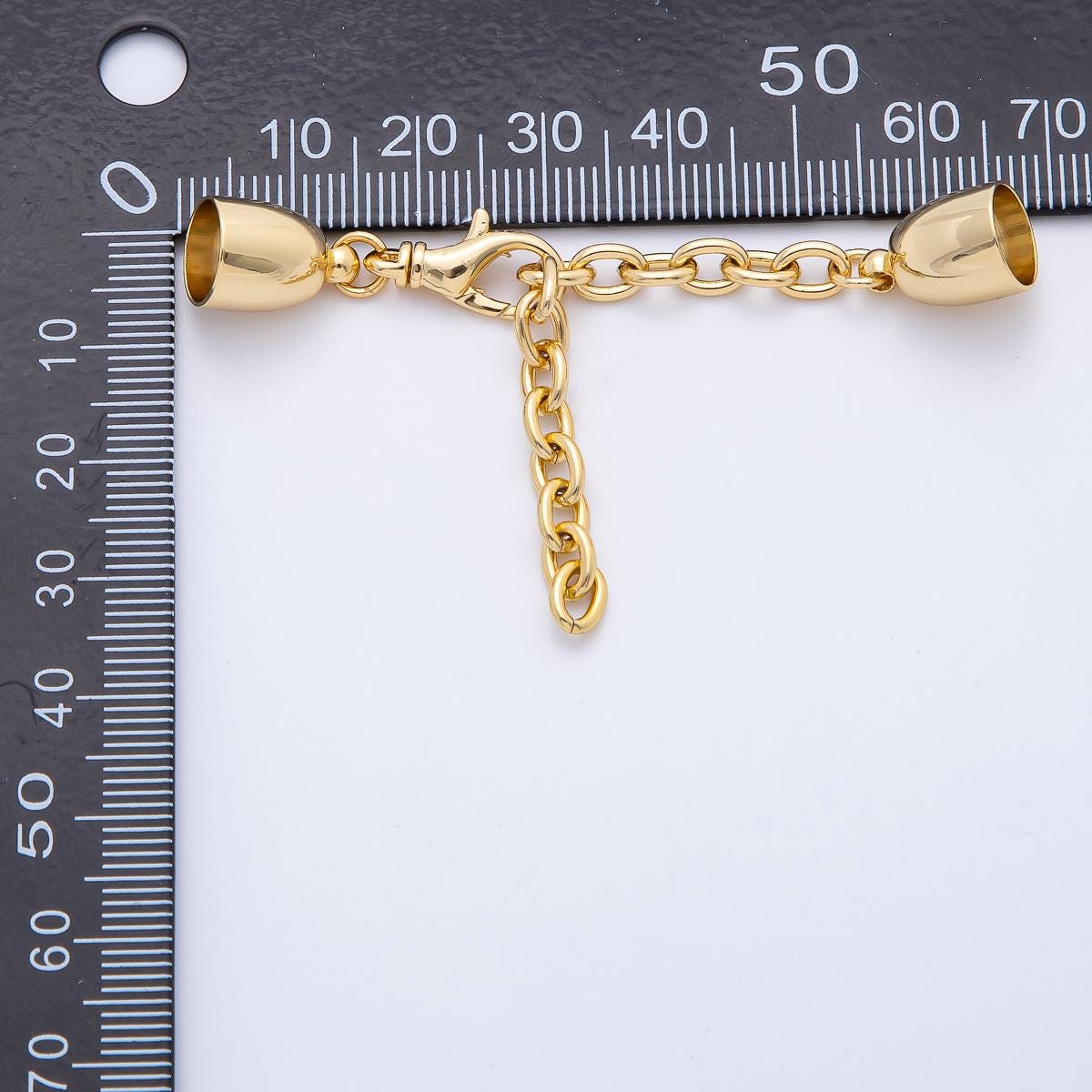 Gold Cord End Cap Clasps with Lobster and Extender for Paracord Bracelet Necklace Making Z-1365