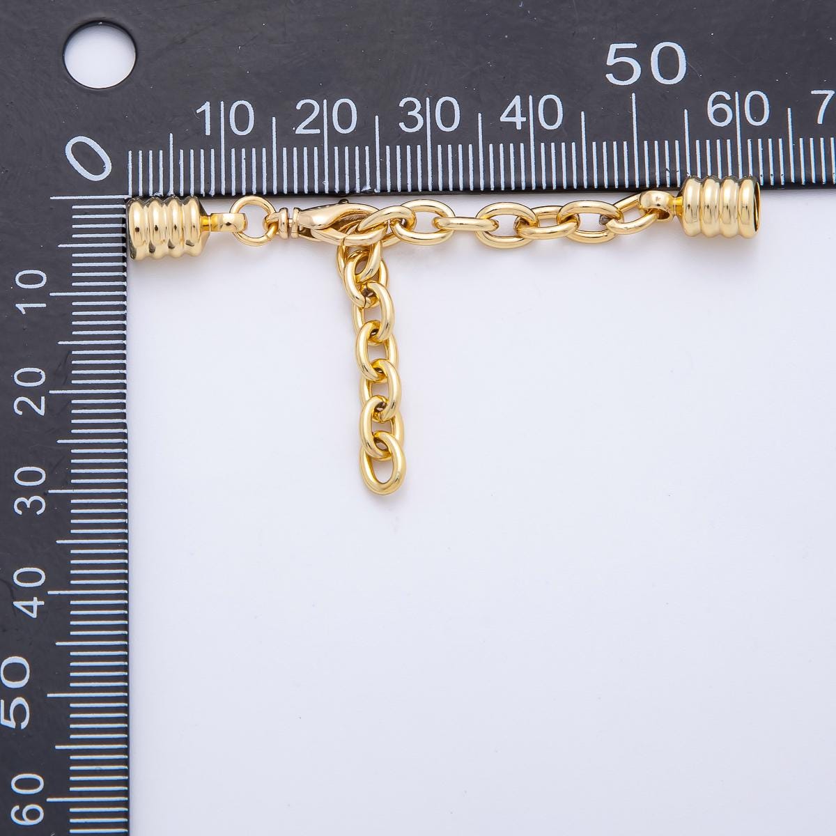 Gold Cord End Cap Clasps with Lobster and Extender for Paracord Bracelet Necklace Making Z-1365