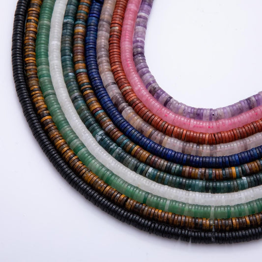 Dark Colorful Gemstone Rondelle Beads 6.4x1.5 mm Mix Color Fall Winter Beads Colorful Bead By Strand wa-3595