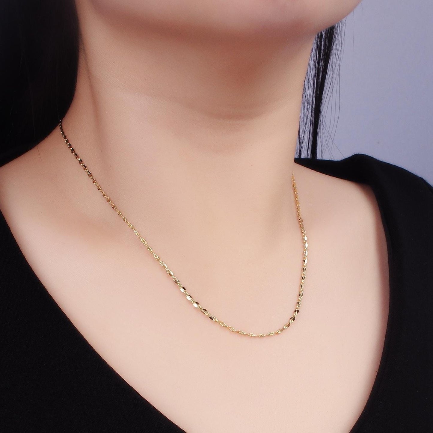 14k gold filled dapped cable chain necklace 19.75 inch long ready to wear necklace for layering jewelry inspired WA-3585
