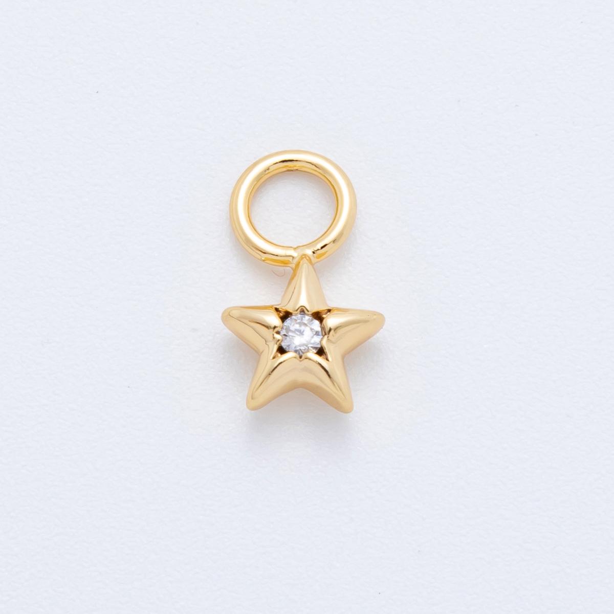 18K Gold Filled Star CZ Add-On Drop Earring Charm for Celestial Jewelry | C393