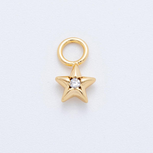 18K Gold Filled Star CZ Add-On Drop Earring Charm for Celestial Jewelry | C393