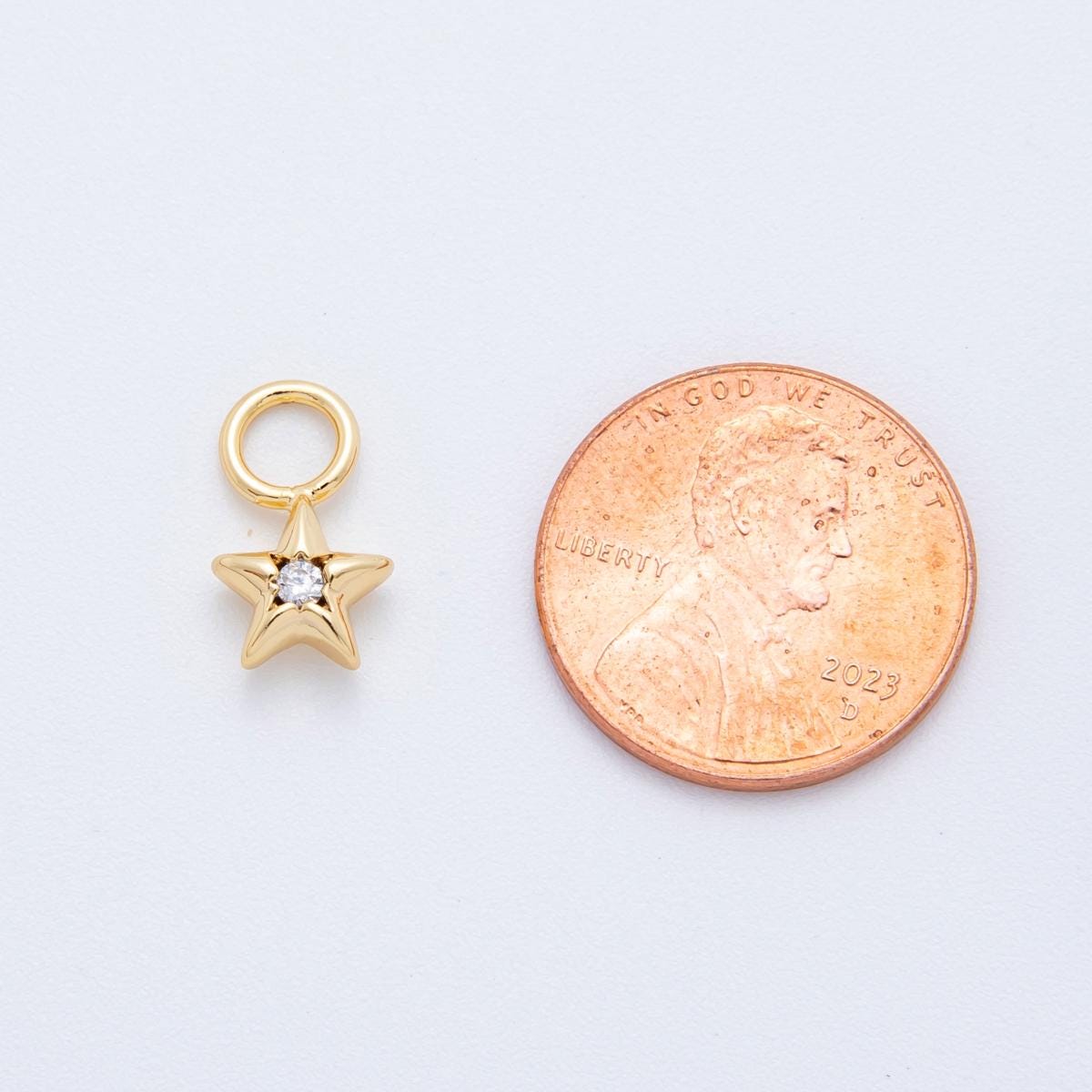 18K Gold Filled Star CZ Add-On Drop Earring Charm for Celestial Jewelry | C393