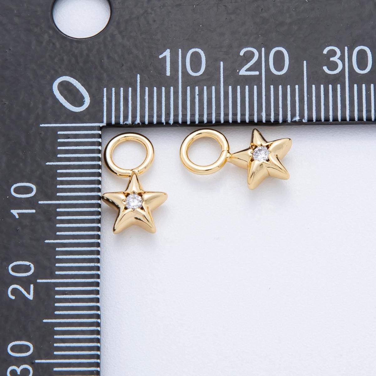 18K Gold Filled Star CZ Add-On Drop Earring Charm for Celestial Jewelry | C393