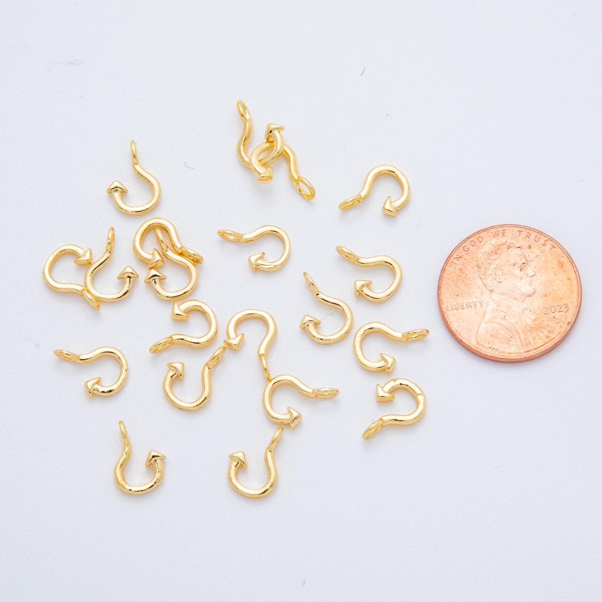 Mini Gold fish hook charm pendant 18k Gold Filled fishing hook, nautical charm, fish hook anchor pendant Z-A1238