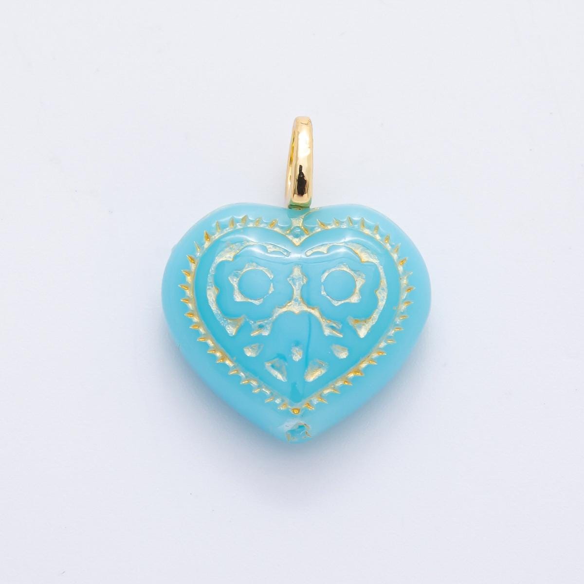 Dainty Colorful dia de los muertos Charm Heart pendant miniature gold skull charm for halloween necklace jewelry supply N-462