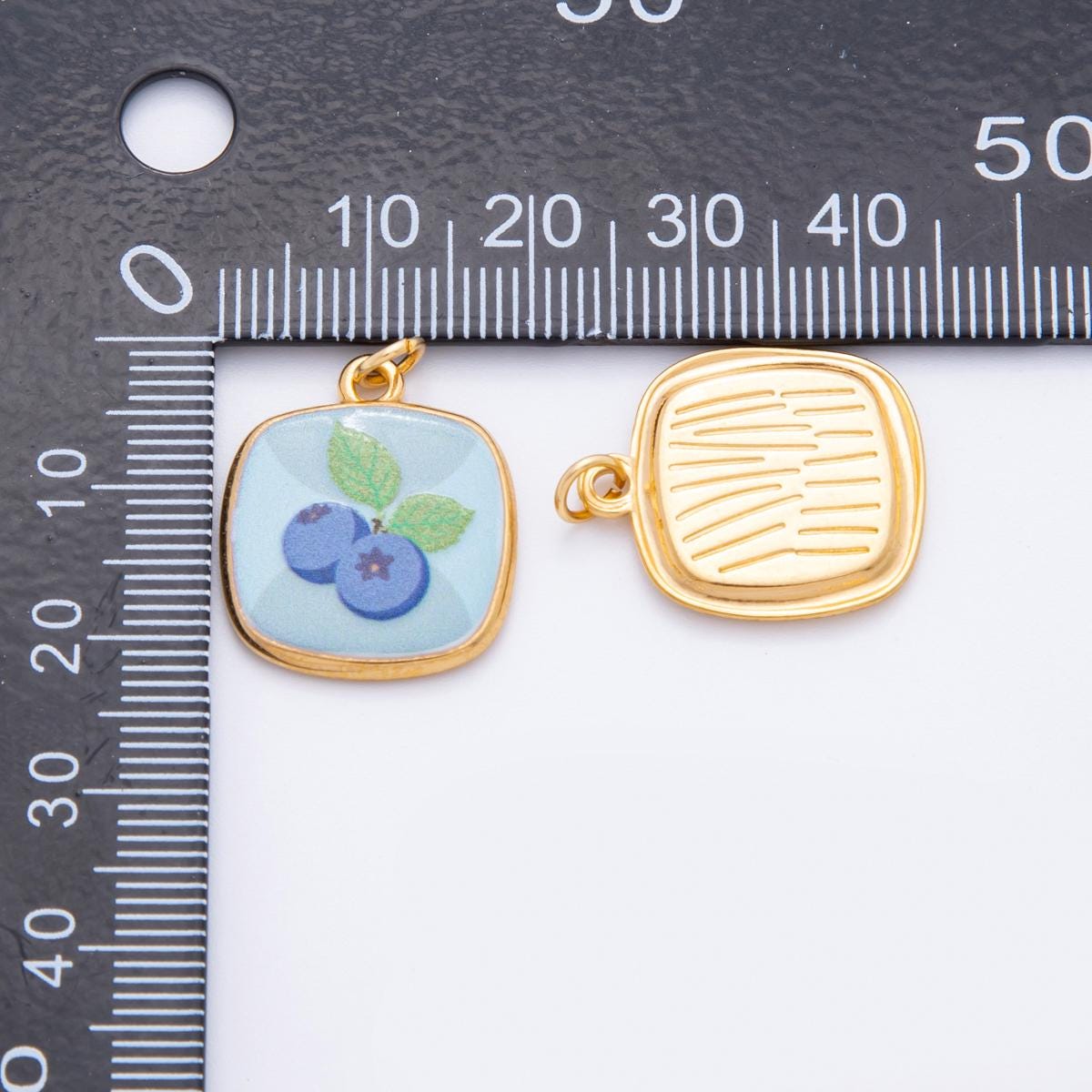 Hand-Painted Enamel Fruits Charm for necklace Bracelet Artsy Painting Mushroom Pendant PVD Gold Stainless Steel Tarnish Free Charm J-073
