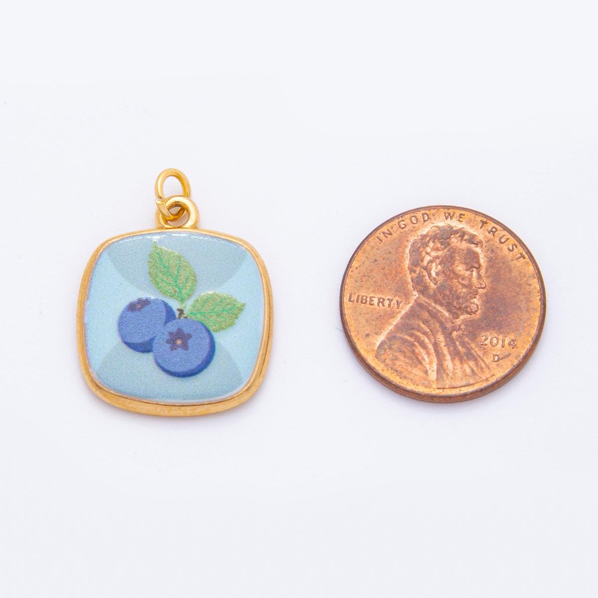 Hand-Painted Enamel Fruits Charm for necklace Bracelet Artsy Painting Mushroom Pendant PVD Gold Stainless Steel Tarnish Free Charm J-073