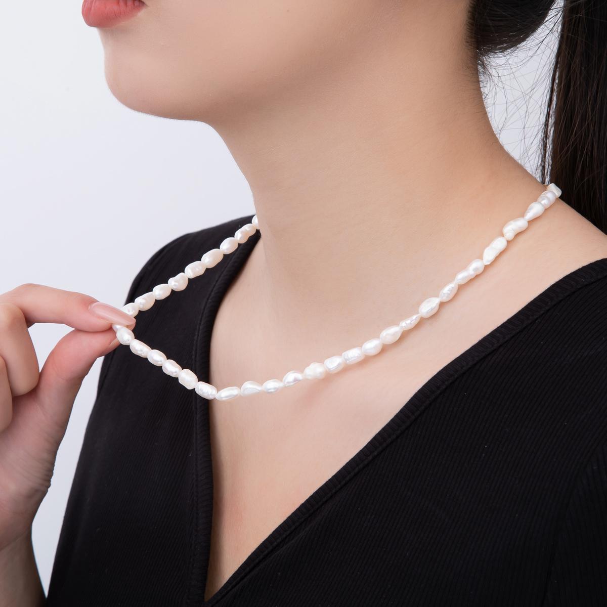 Handmade 5.9mm Natural Freshwater Pearl Necklace 17.1 inch + 2 inch extender WA-3472