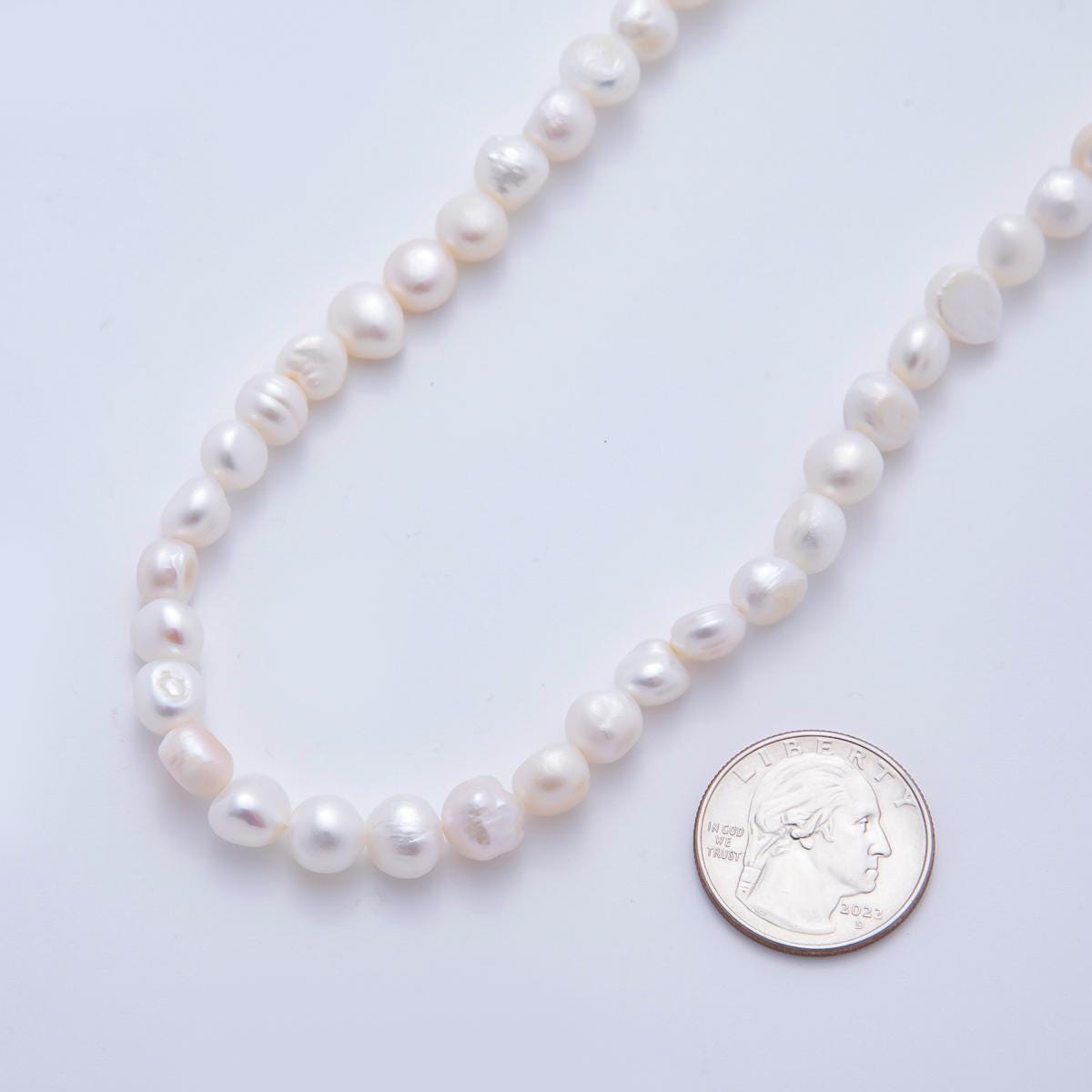 8.2mm freshwater pearl necklace Genuine White Fresh Water pearl necklace, bridal pearl necklace bridesmaid pearls wedding jewelry WA3474