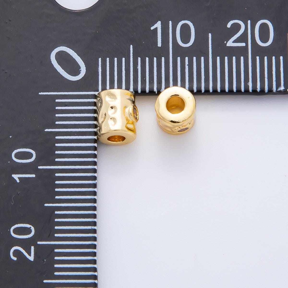 10x 18k gold Filled Hammered Tube beads spacer Tiny Bead spacer beads 6.2x5.2 mm beads AF-1084