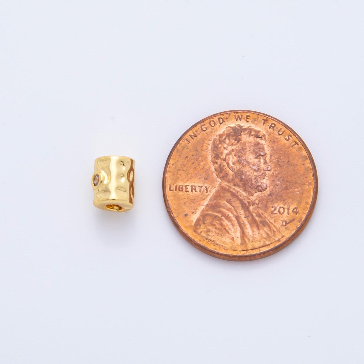 10x 18k gold Filled Hammered Tube beads spacer Tiny Bead spacer beads 6.2x5.2 mm beads AF-1084