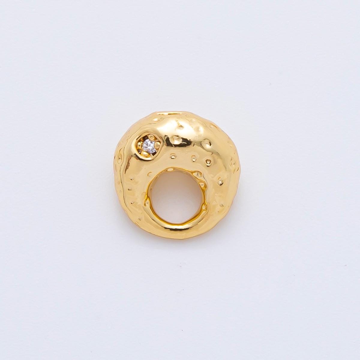 18K Gold Filled Unique Oval Bead Spacer with Large Hole for Beaded Necklace Bracelet Supply | AF-1087