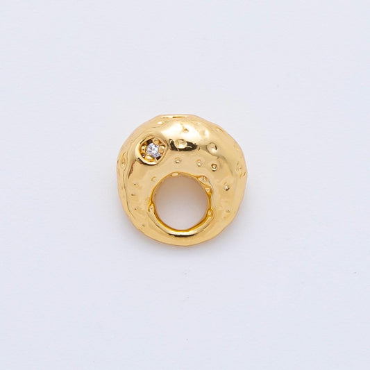 18K Gold Filled Unique Oval Bead Spacer with Large Hole for Beaded Necklace Bracelet Supply | AF-1087