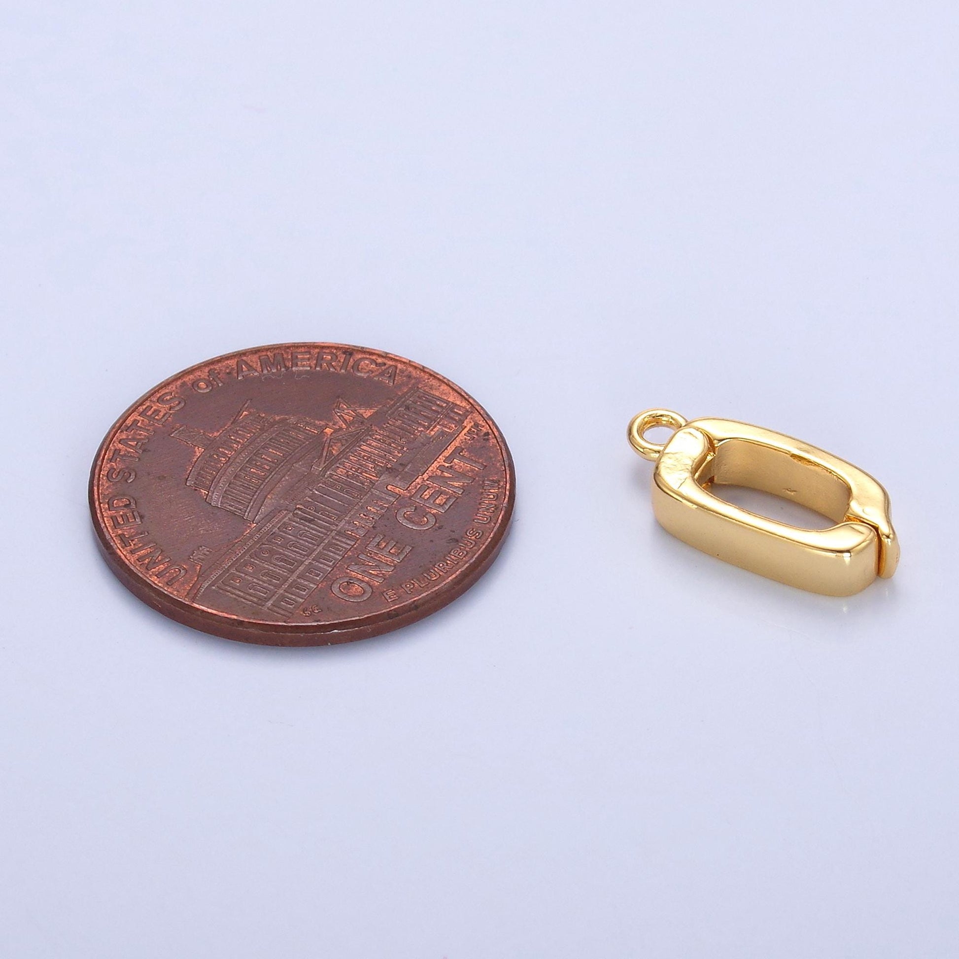 24K Gold Filled 14mm Hinged Rectangular Bail Pendant Spacer Holder | Z1320