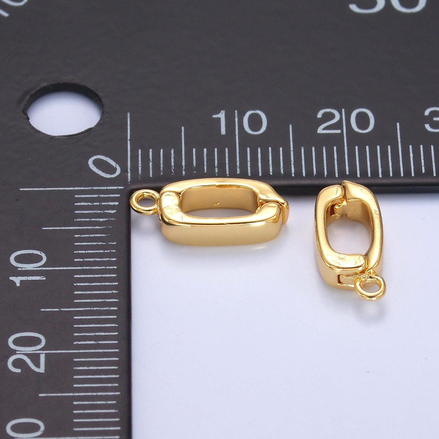 24K Gold Filled 14mm Hinged Rectangular Bail Pendant Spacer Holder | Z1320