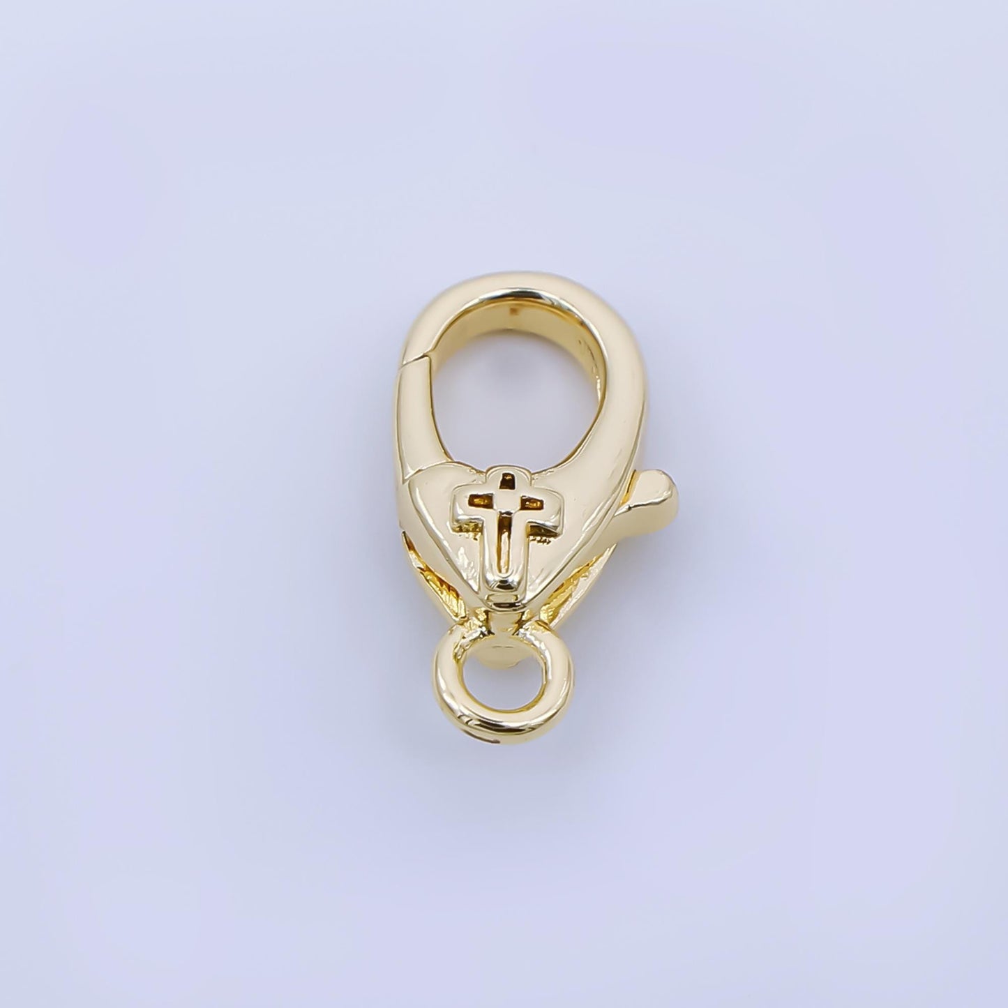 24K Gold Filled 13mm Christian Cross Lobster Clasp Charm Finding | Z1323