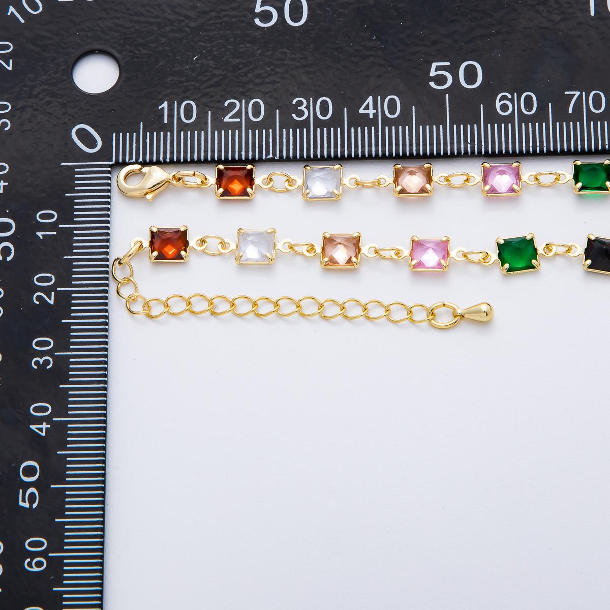 18K Gold Filled Lariat Necklace, Y Necklace, Clear, Multi Color CZ Necklace, Minimalist Jewelry Long Gold Necklace 19.5 inch WA-3274