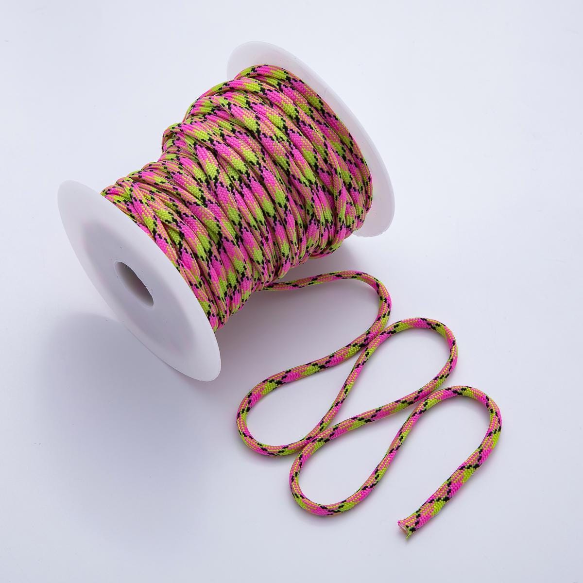 Key Chain Bag Charm Jewelry Making Round Cords, Polyester & Spandex Cord Ropes 5mm Aqua Blue Braided Rope by Yards | ROLL-1756