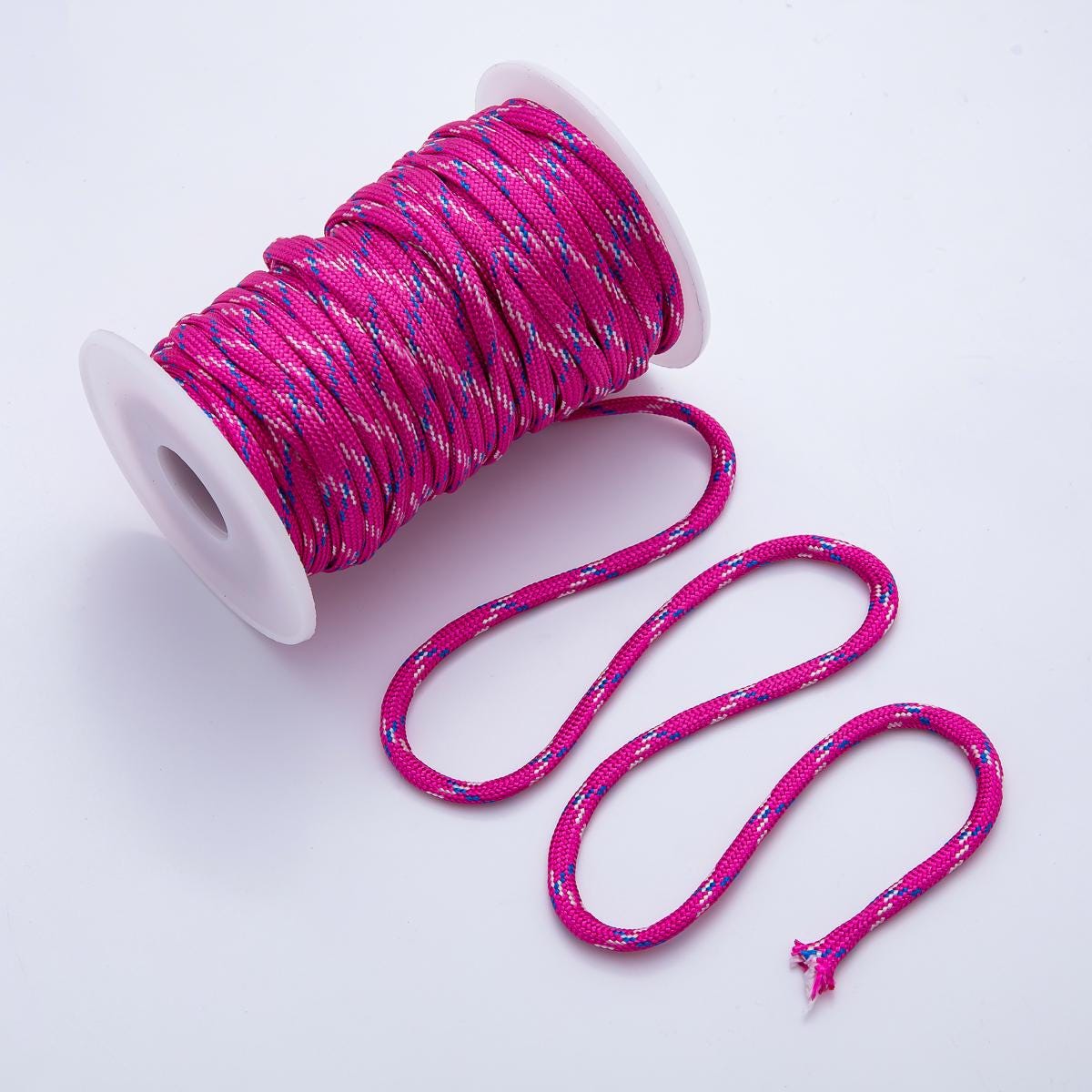 Key Chain Bag Charm Jewelry Making Round Cords, Polyester & Spandex Cord Ropes 5mm Aqua Blue Braided Rope by Yards | ROLL-1756