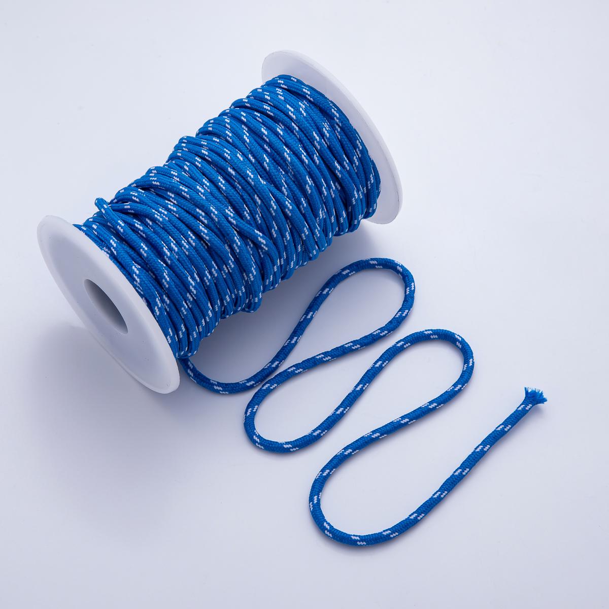Key Chain Bag Charm Jewelry Making Round Cords, Polyester & Spandex Cord Ropes 5mm Aqua Blue Braided Rope by Yards | ROLL-1756