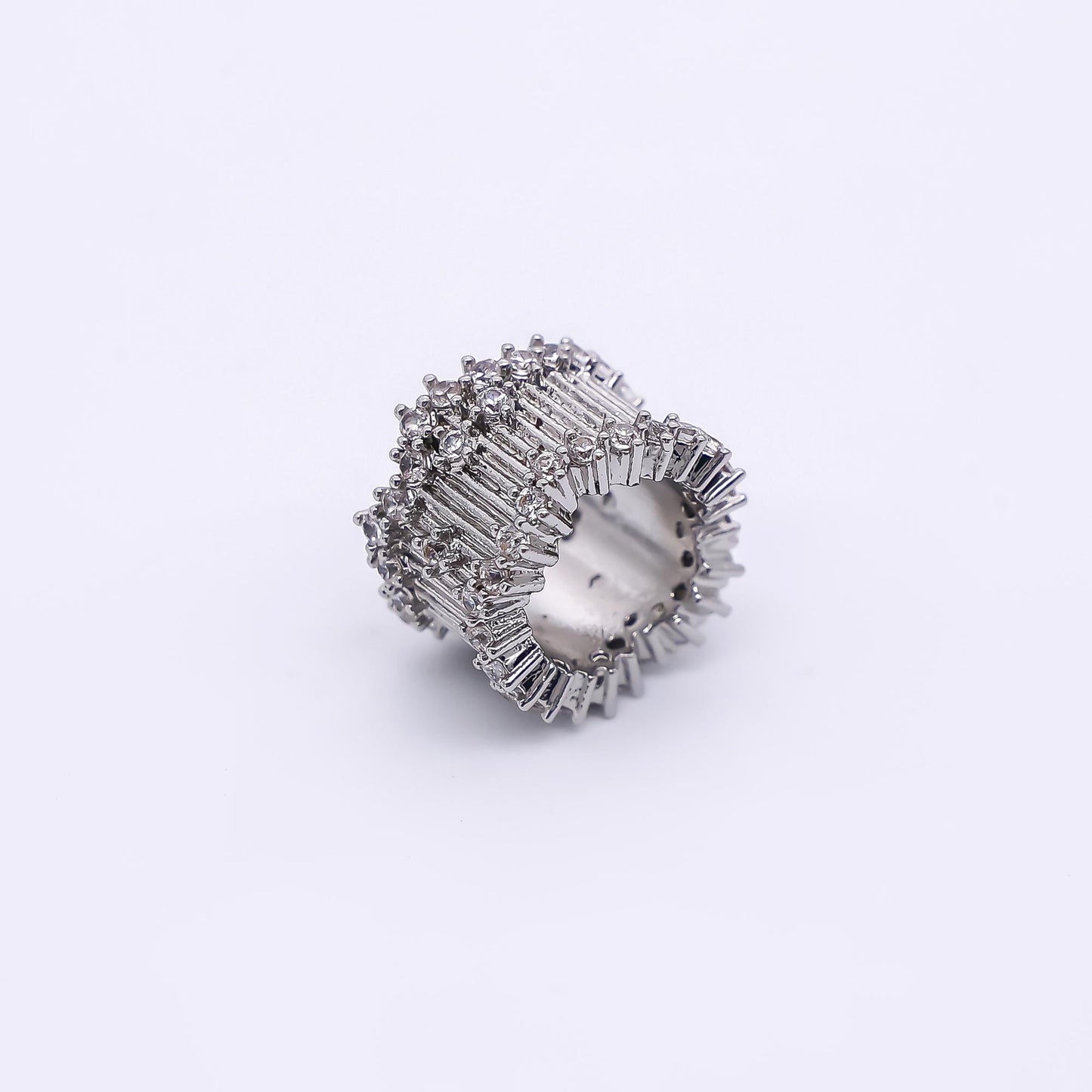 24K Gold Filled 8mm Micro Paved CZ Stellar Barrel Bead Spacer in Gold & Silver | B480