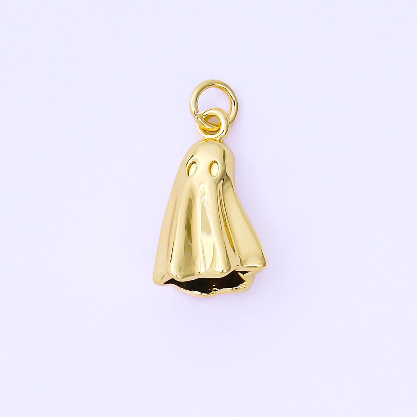 Dainty 24k Gold Filled ghost charm Cute scary haunted Halloween pendant jewelry inspired AF-1291