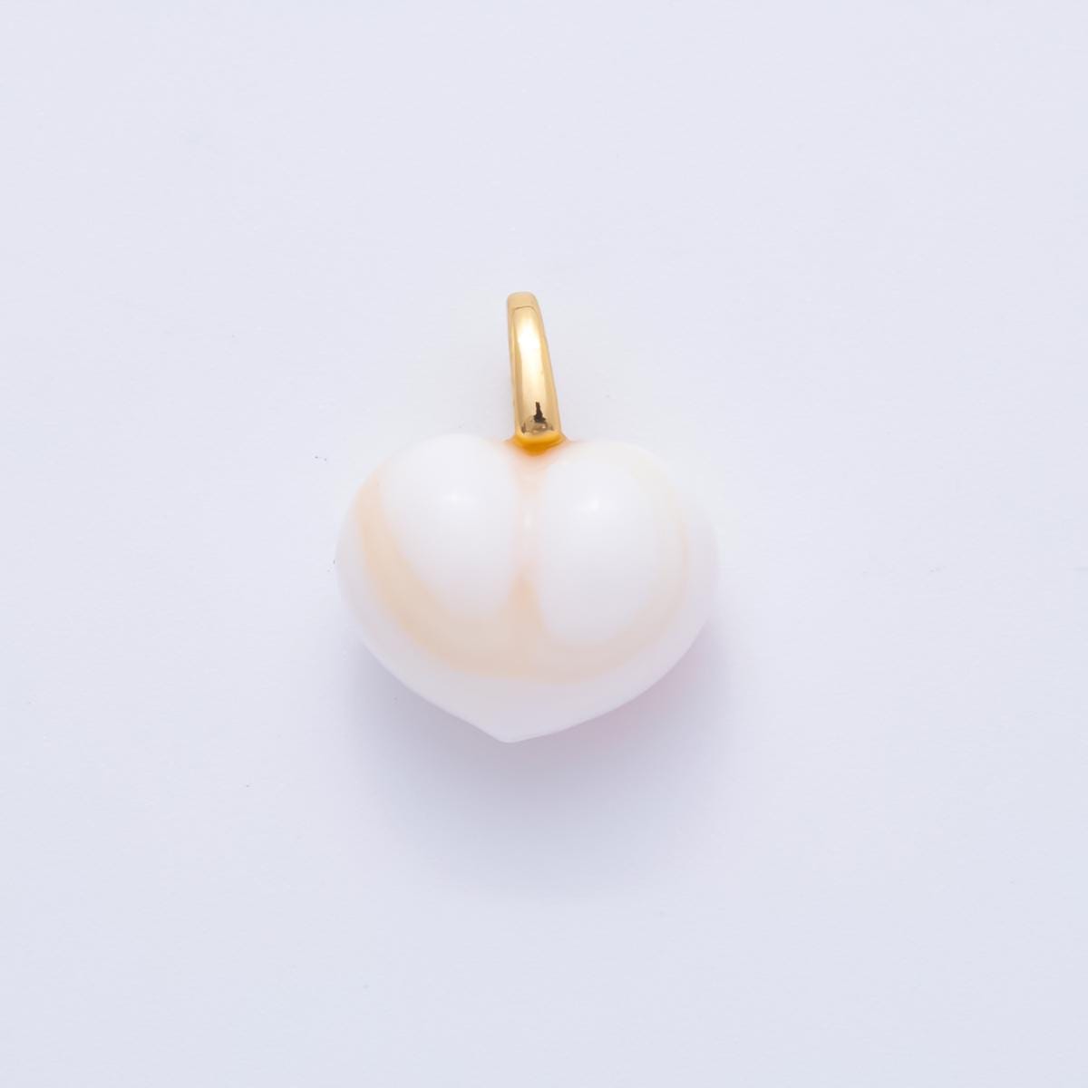 Mini 18K Gold Filled Enamel Heart Charm Cute Puffy Heart Pastel Pendant for DIY Jewelry, Bracelets, Necklaces, and Craft Supplies AH-945