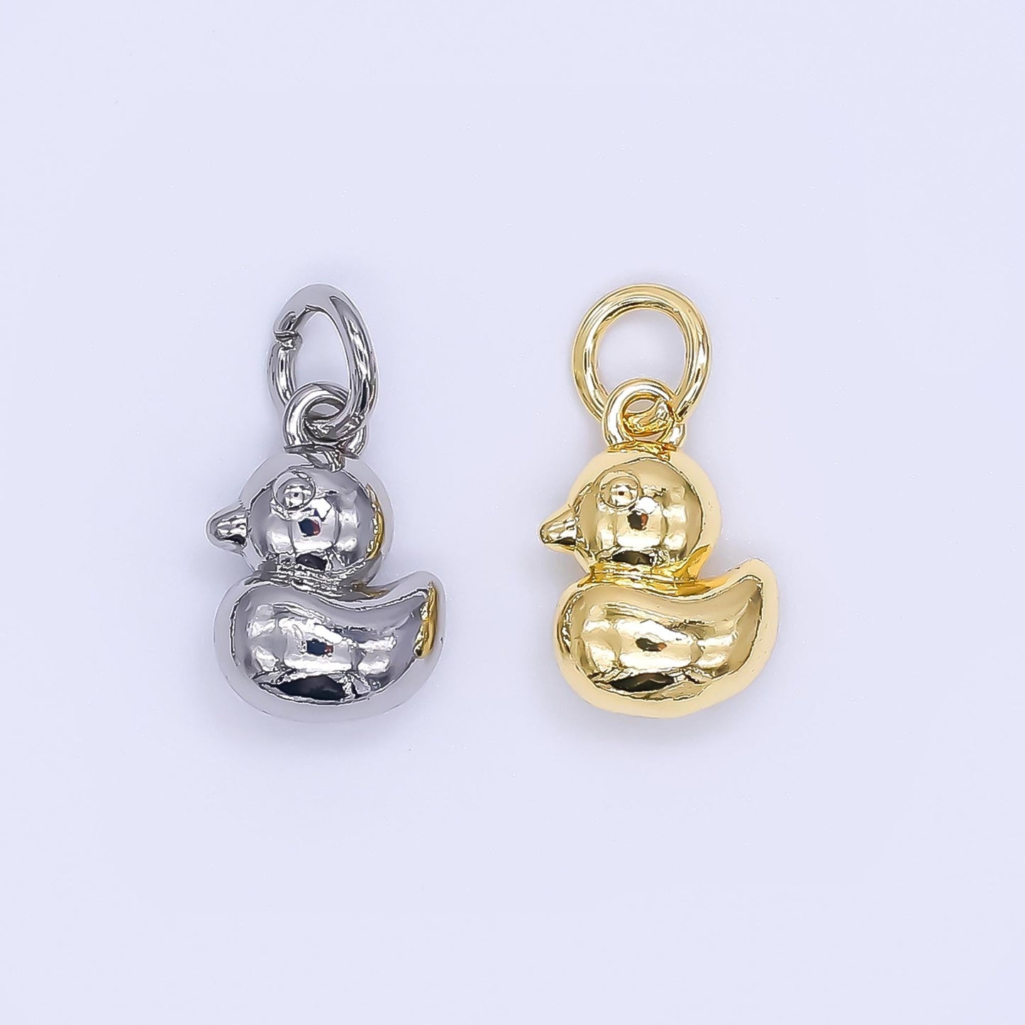 24K Gold Filled 11mm Baby Duck Animal Charm in Gold & Silver | AH-579