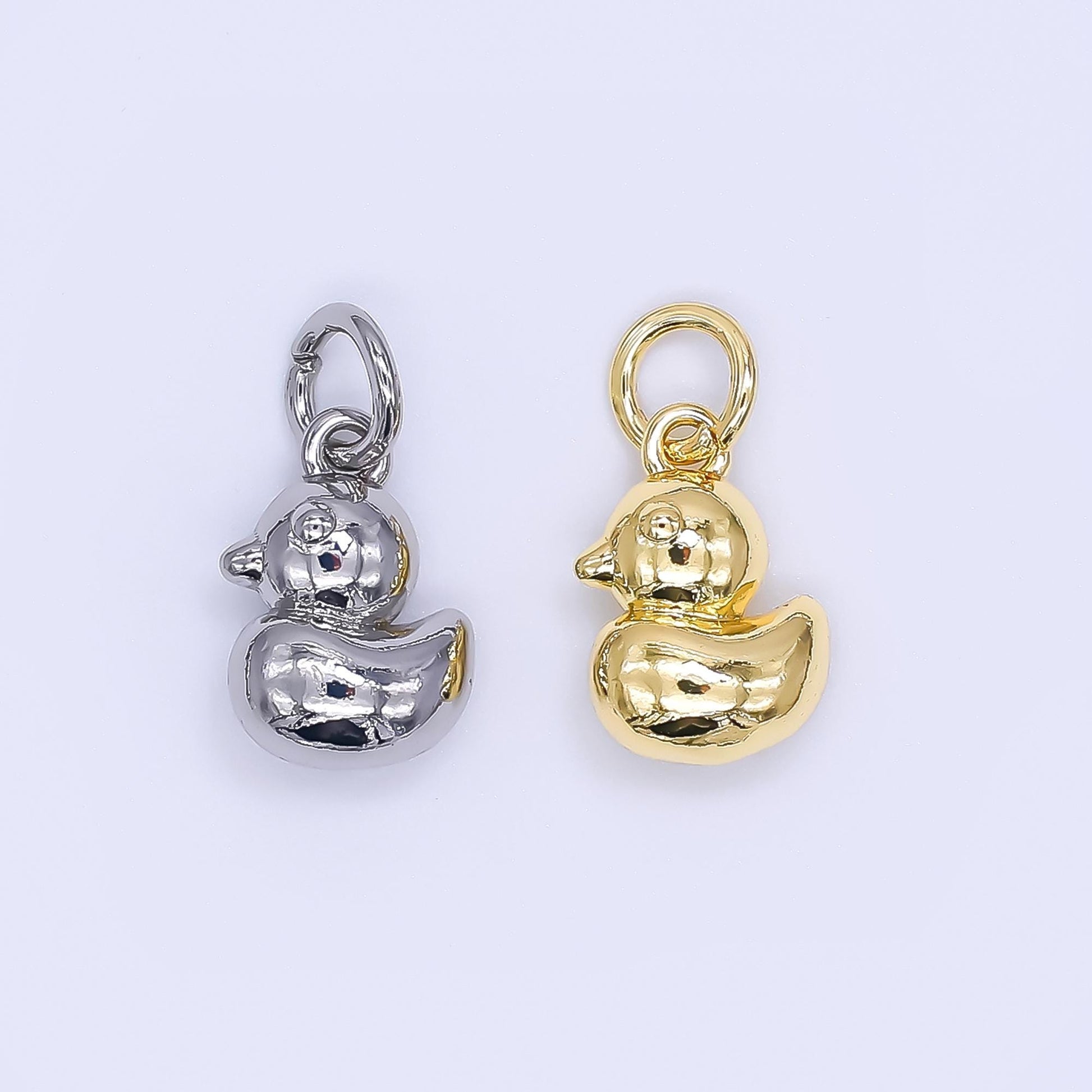 24K Gold Filled 11mm Baby Duck Animal Charm in Gold & Silver | AH-579
