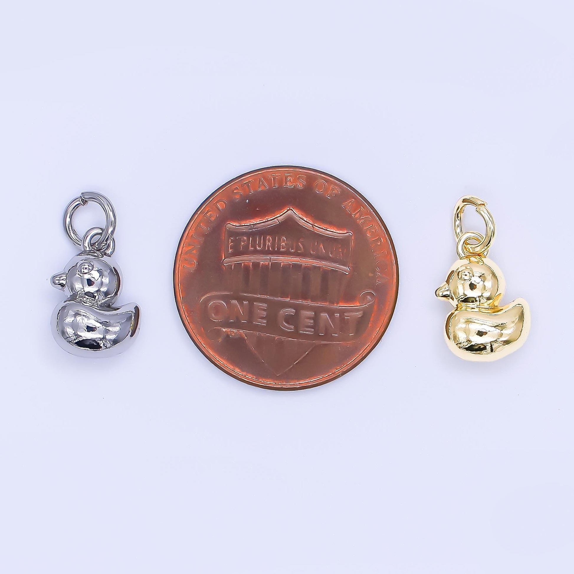 24K Gold Filled 11mm Baby Duck Animal Charm in Gold & Silver | AH-579