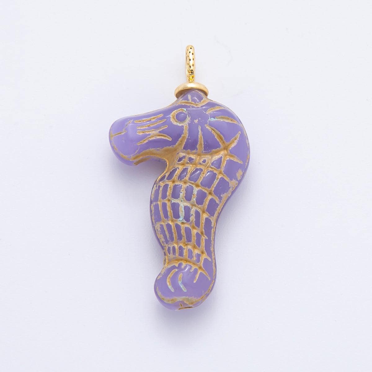 Dainty Czech Glass Beads Sea Horse Beads Charm Ocean Under the Sea Animal Beads Pendant Colorful Dumbo Necklace Bracelet Component AF-1342