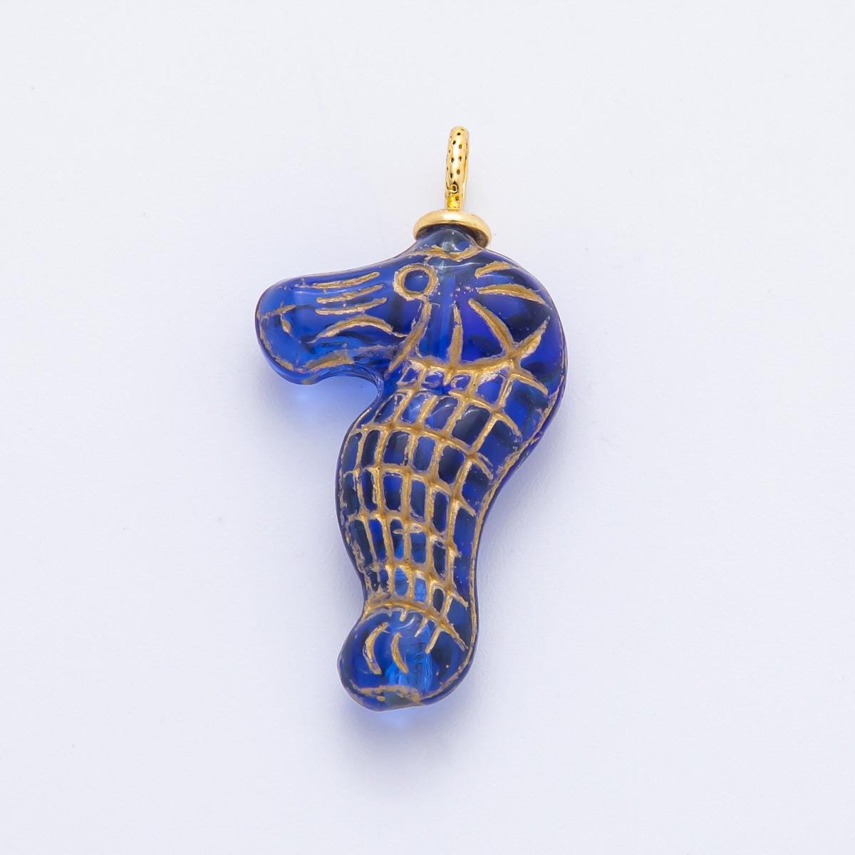 Dainty Czech Glass Beads Sea Horse Beads Charm Ocean Under the Sea Animal Beads Pendant Colorful Dumbo Necklace Bracelet Component AF-1342