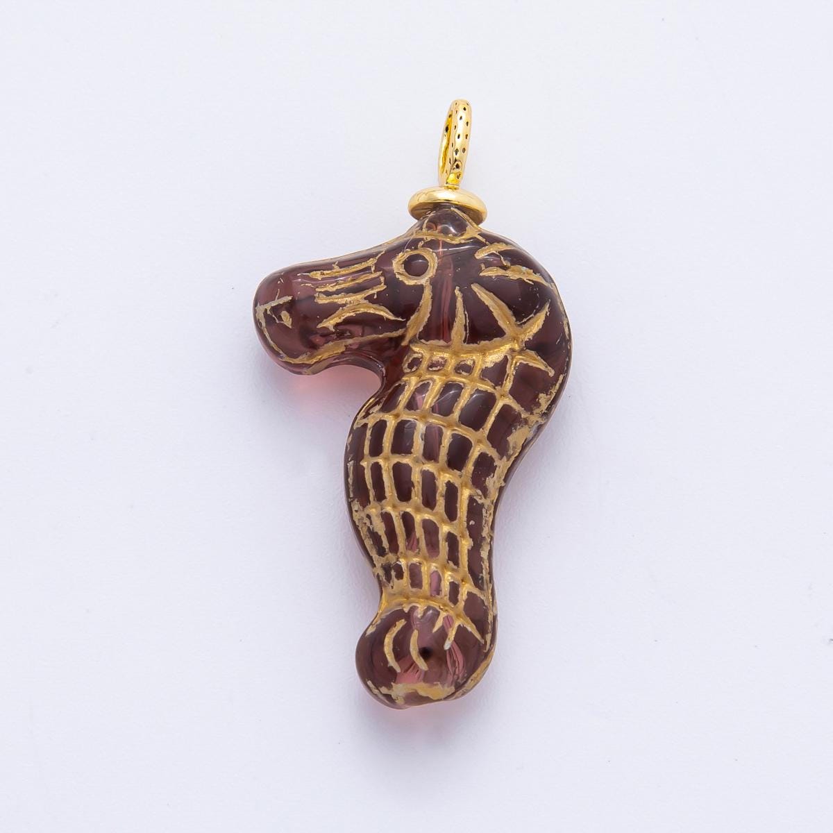 Dainty Czech Glass Beads Sea Horse Beads Charm Ocean Under the Sea Animal Beads Pendant Colorful Dumbo Necklace Bracelet Component AF-1342